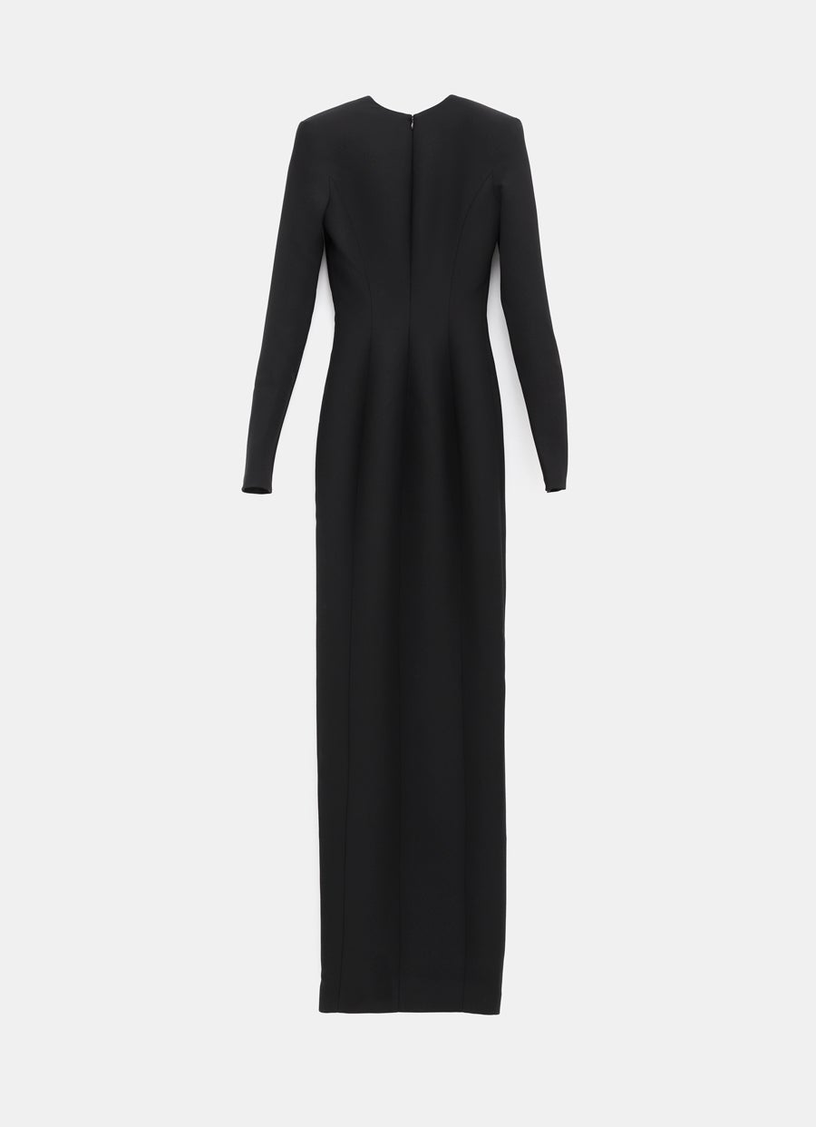 Asymmetrical V-Neck Long Dress