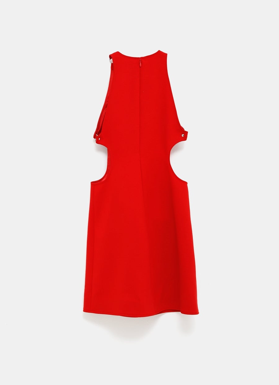 Buckle Tailored A-Line Dress