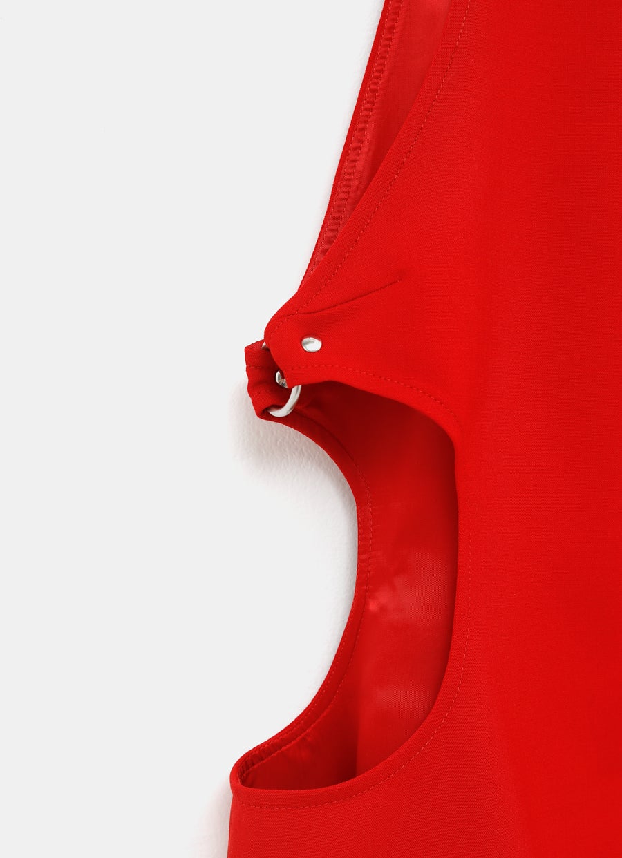 Buckle Tailored A-Line Dress