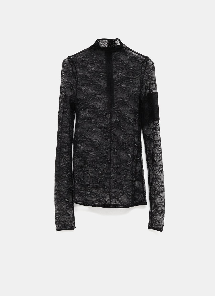 Lace Mockneck Top for Women