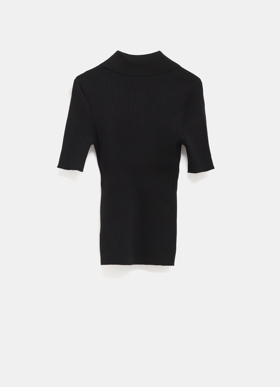 Iconic Rib Knit Polo Shirt