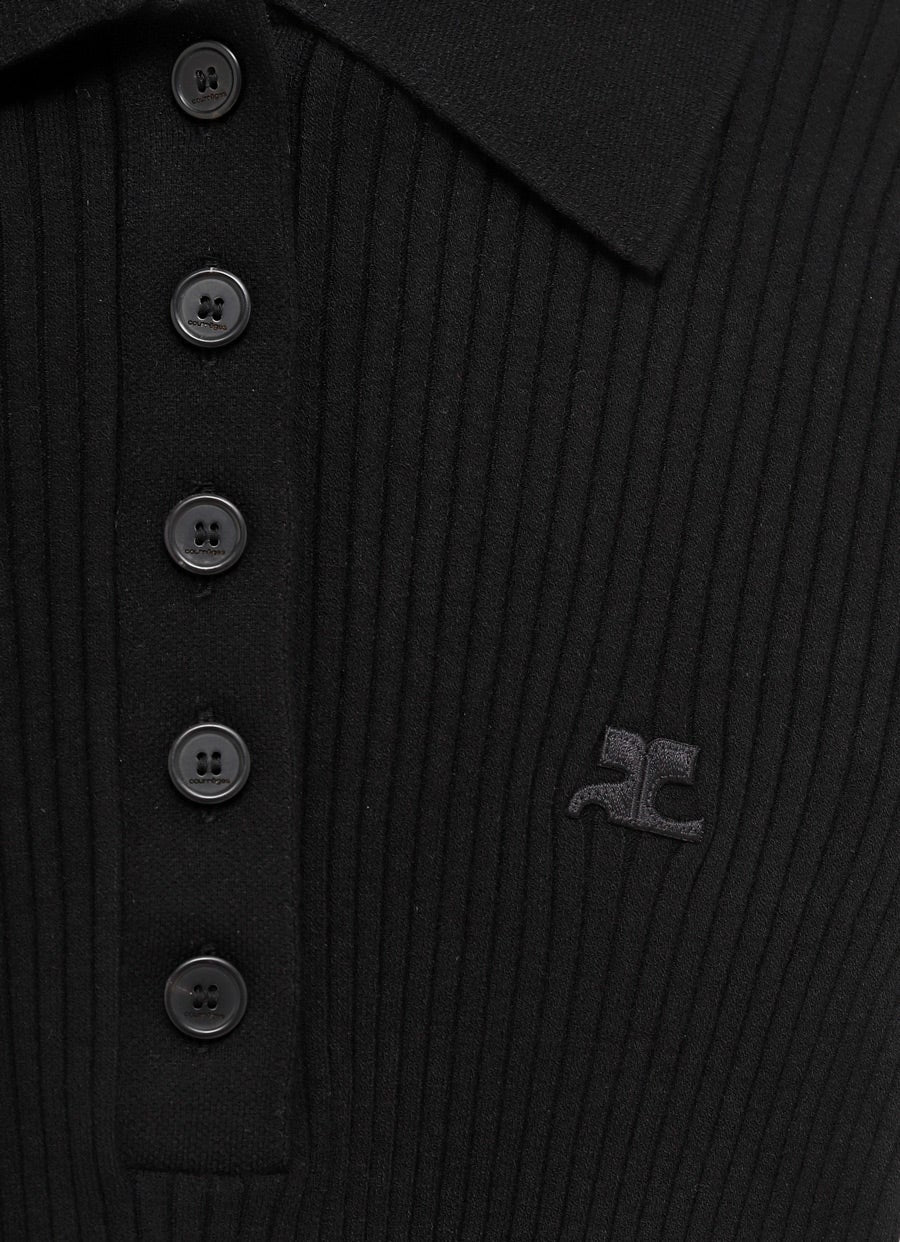 Iconic Rib Knit Polo Shirt