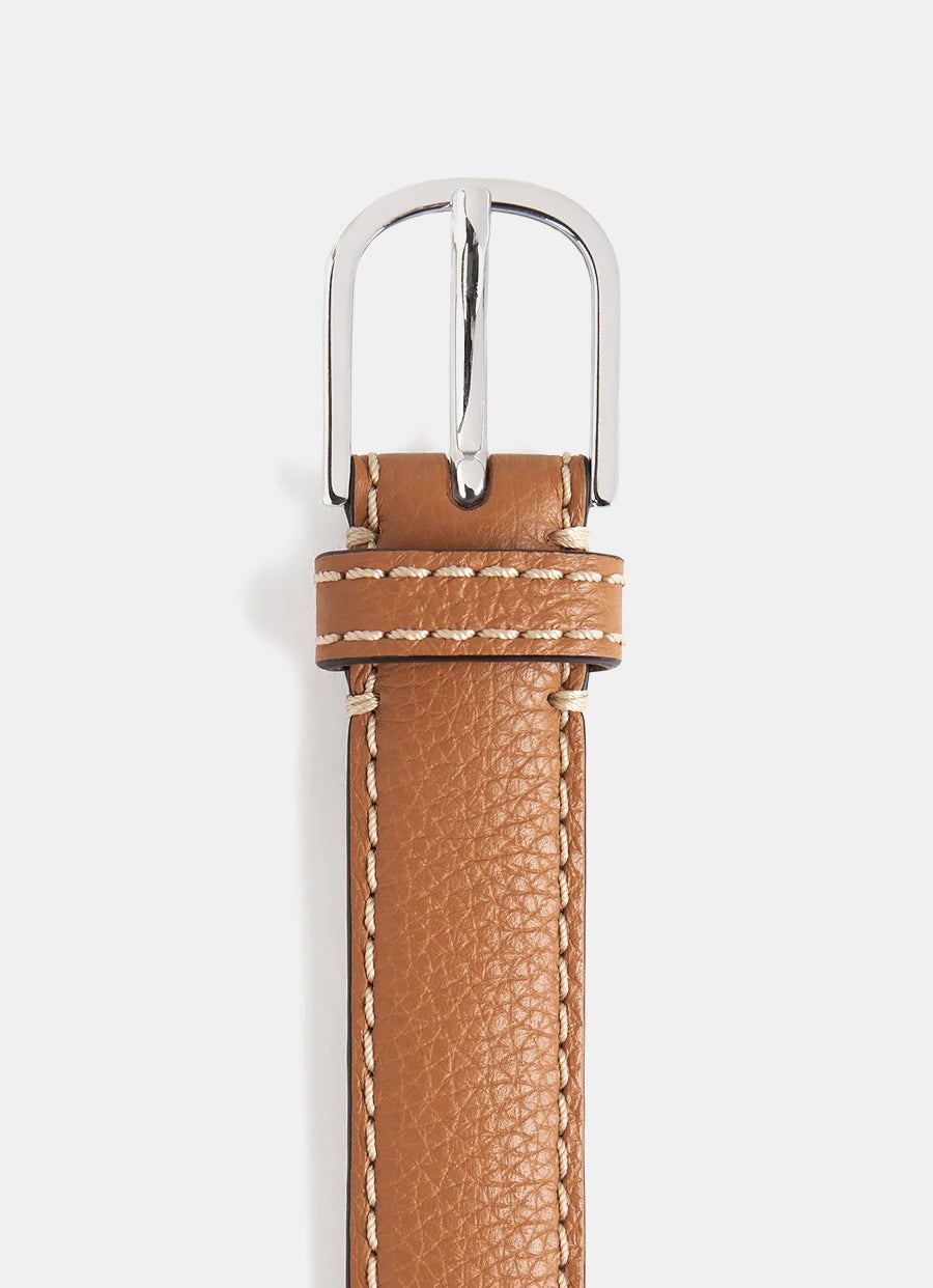 Topstitched Belt