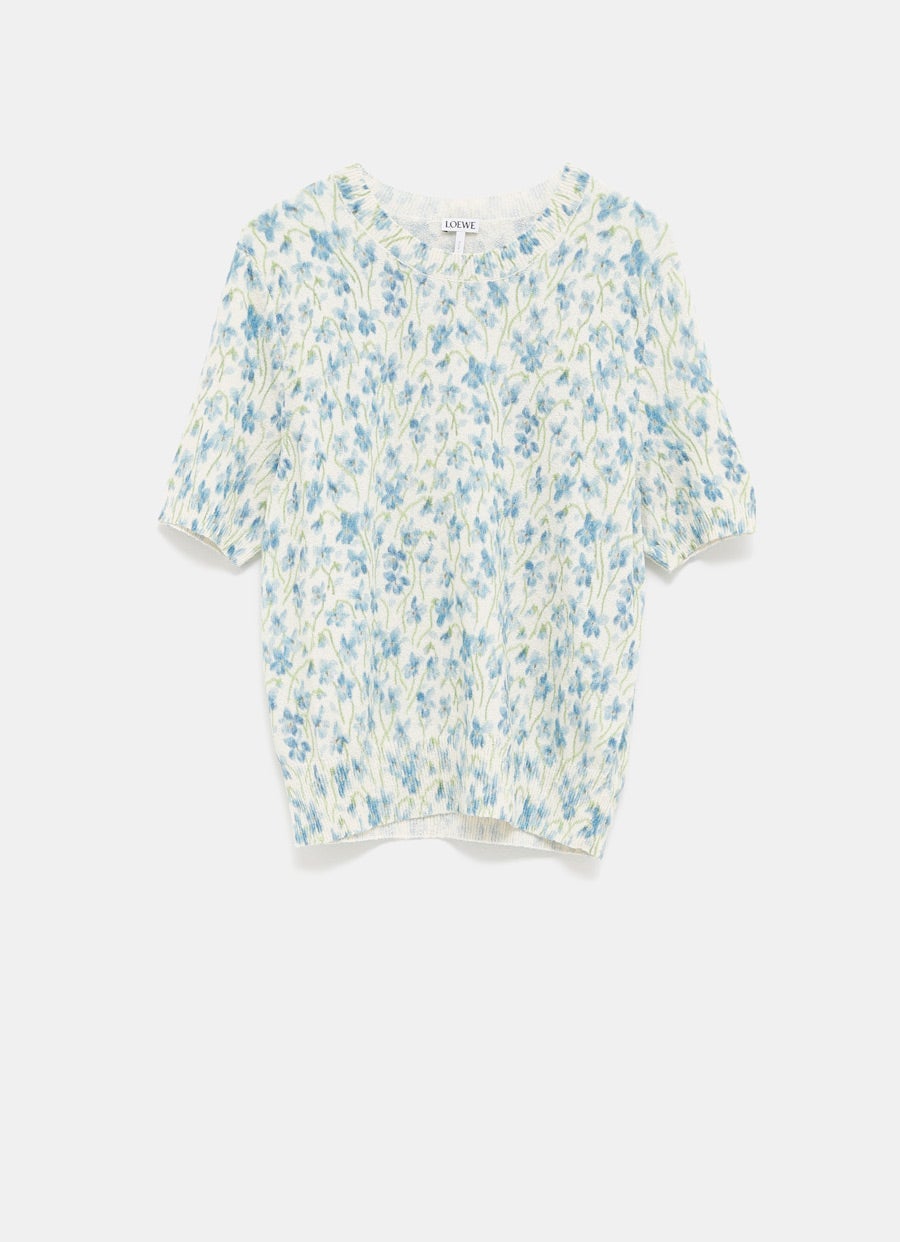 Floral Short Sleeve Sweater