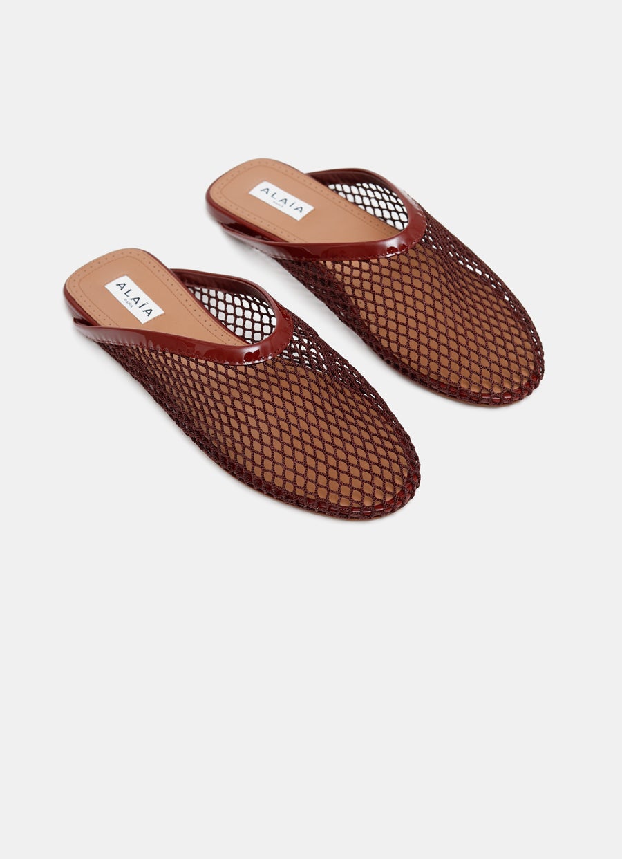 Flat Mules in Fishnet