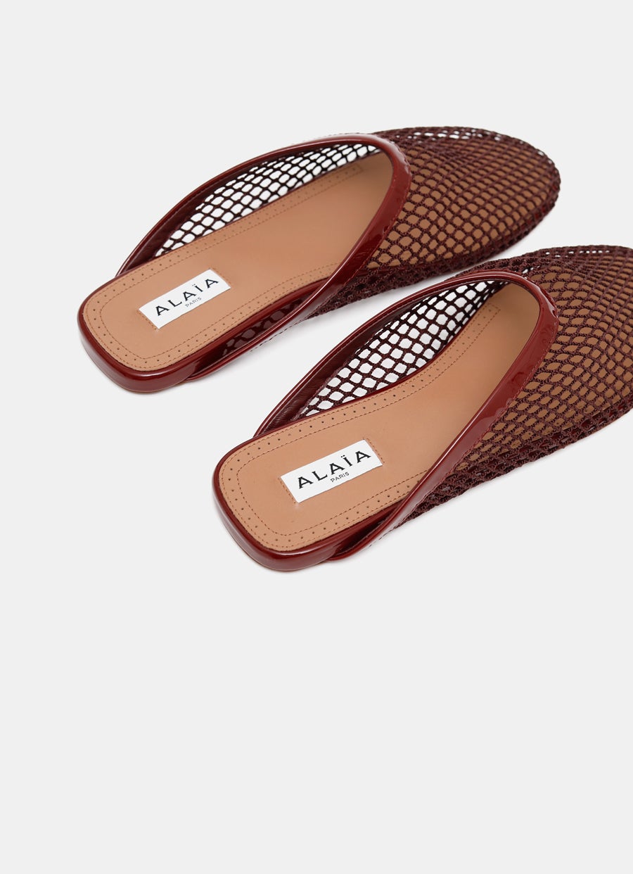 Flat Mules in Fishnet
