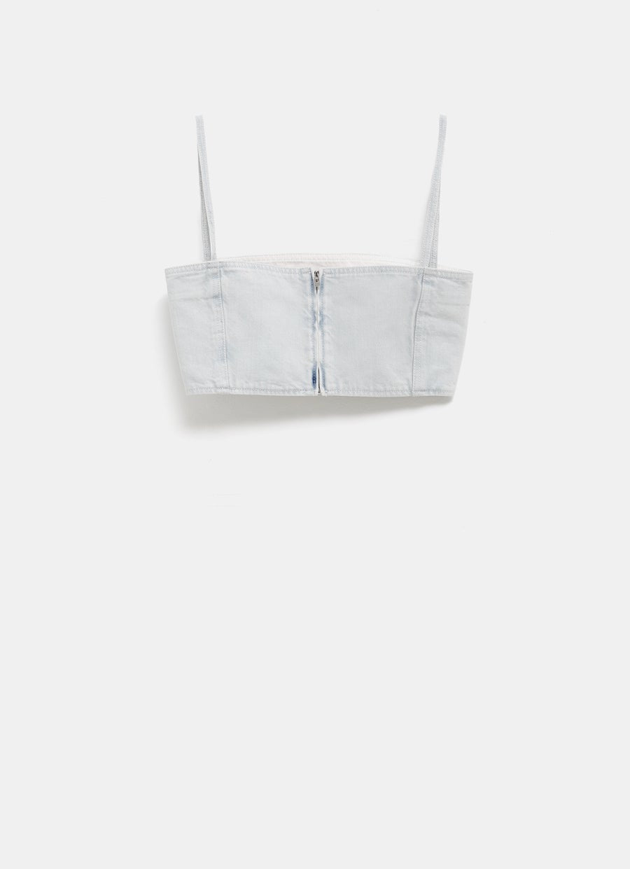 Denim Bustier Top