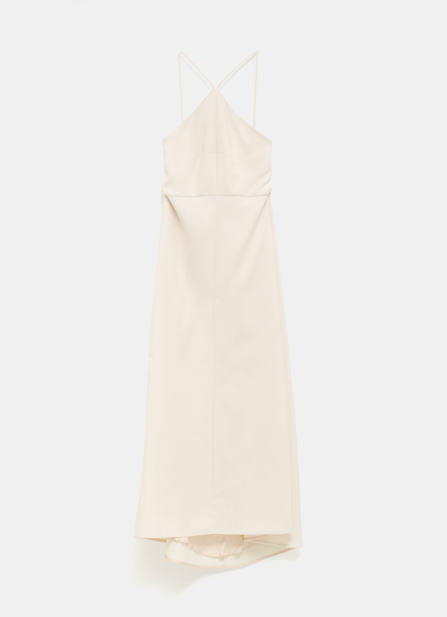 Lightweight Wool Blend Halter Dress