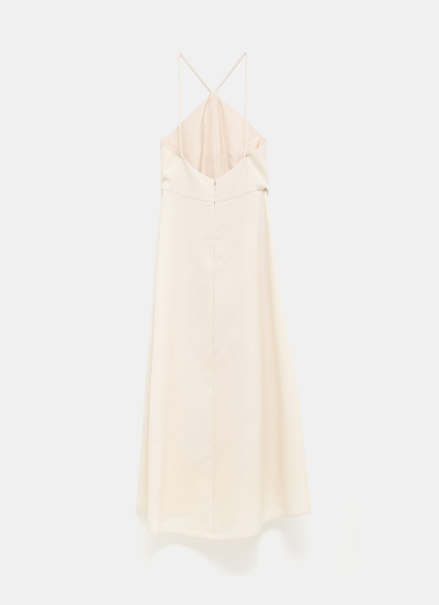 Lightweight Wool Blend Halter Dress
