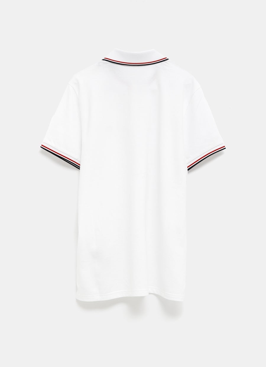 Tricolor-Trimmed Polo Shirt for Men