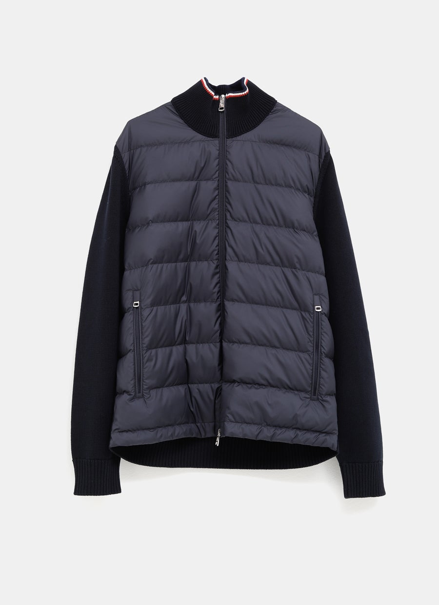 Padded Zip-Up Cotton Cardigan for Men