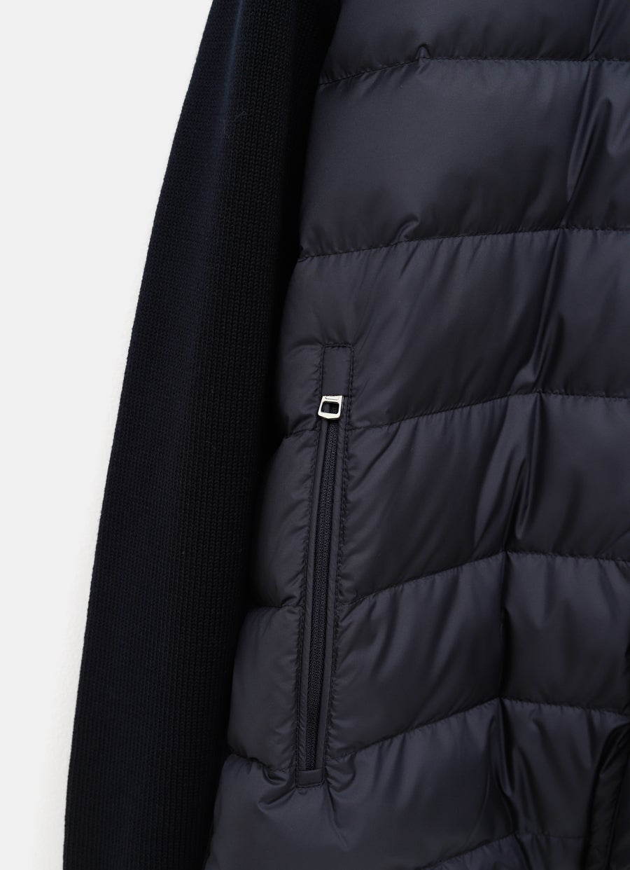 Padded Zip-Up Cotton Cardigan for Men
