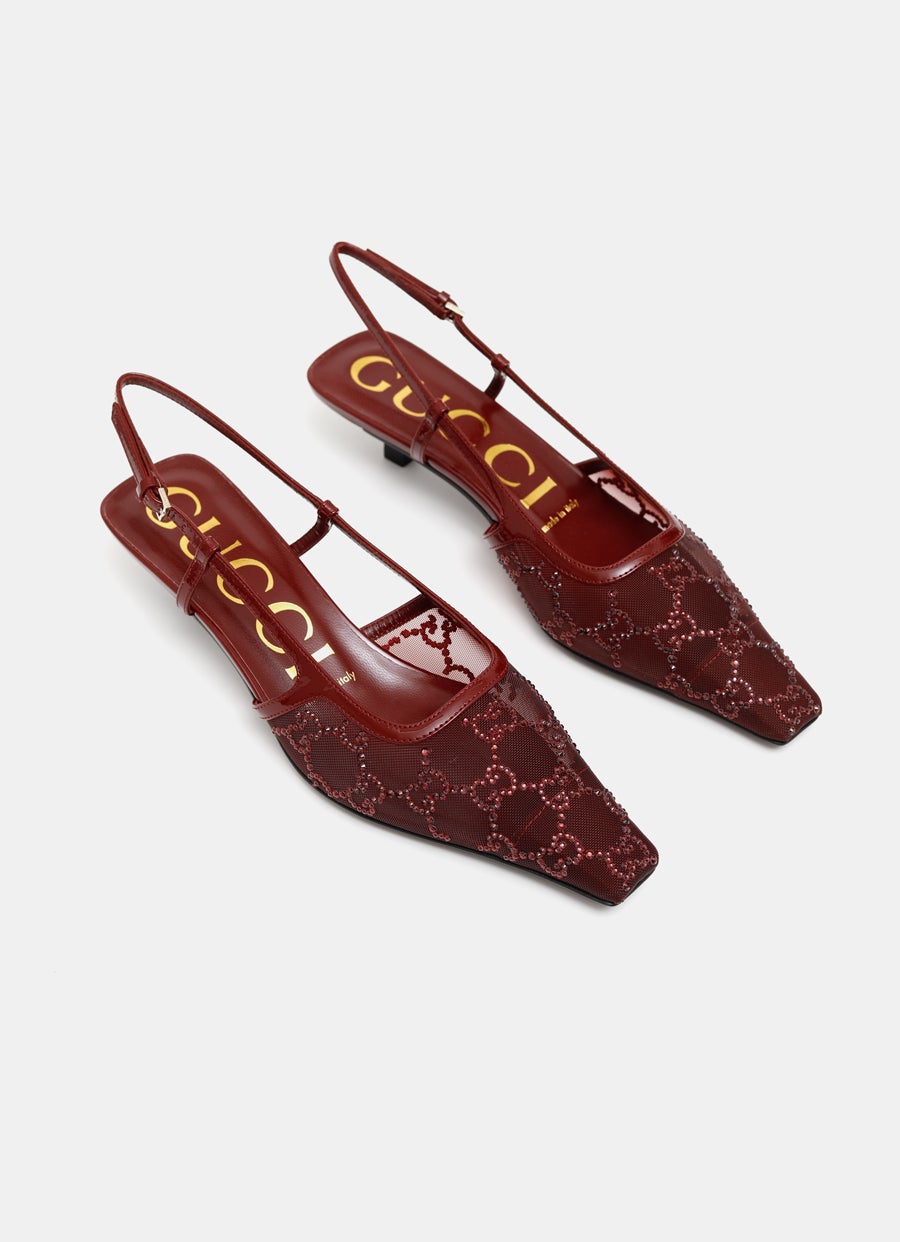 GG Crystal Slingback Pumps