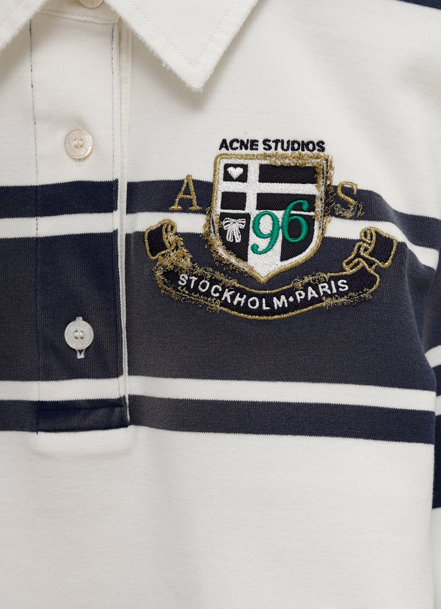 Cropped long sleeve polo