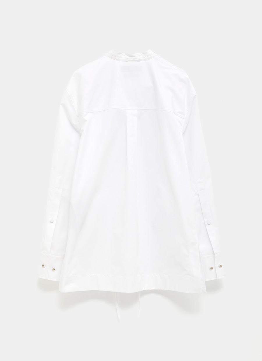 Cotton Poplin Shirt with Embroidery