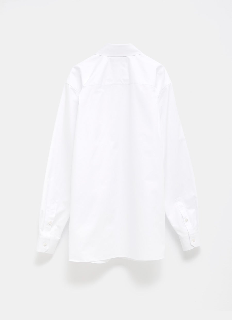 Cotton Poplin Shirt with Embroidery for Men