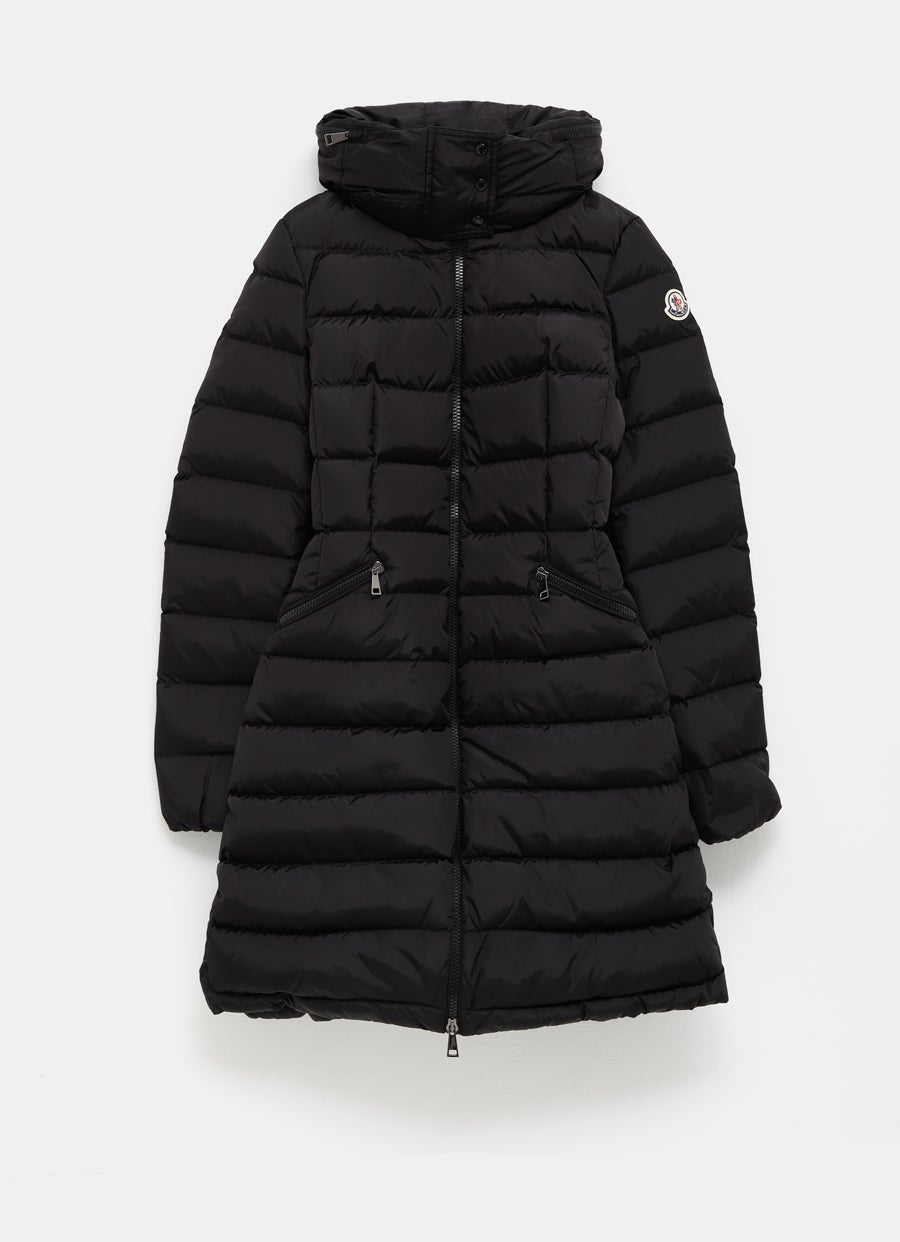 Flammette Hooded Long Down Jacket for Women