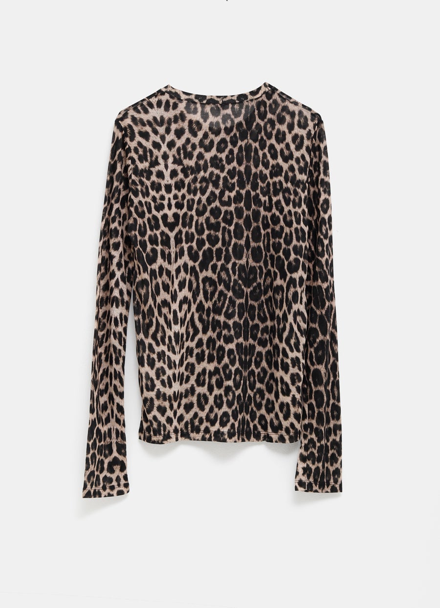 Long Sleeve Leopard Tee