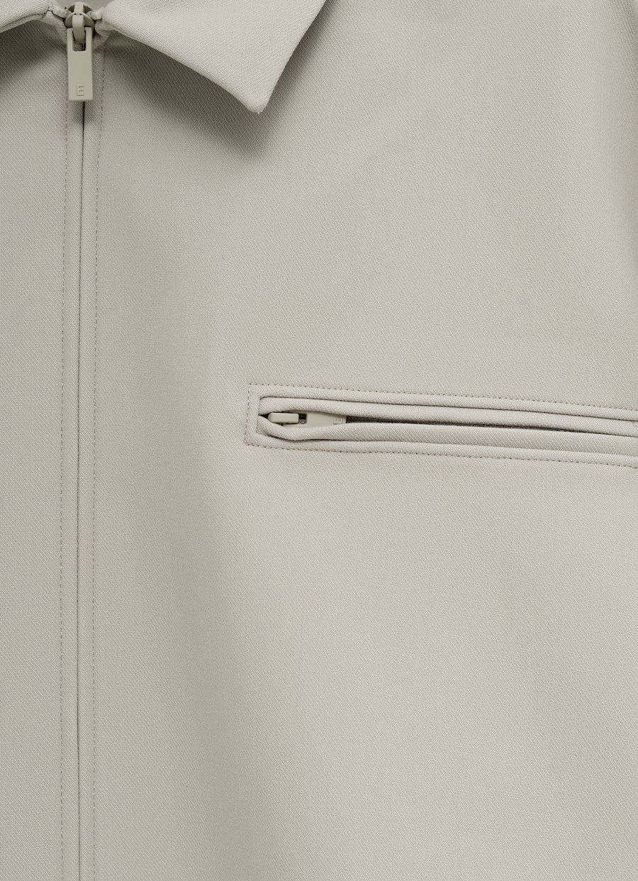 Bonded Canvas Zip-Up Jacket