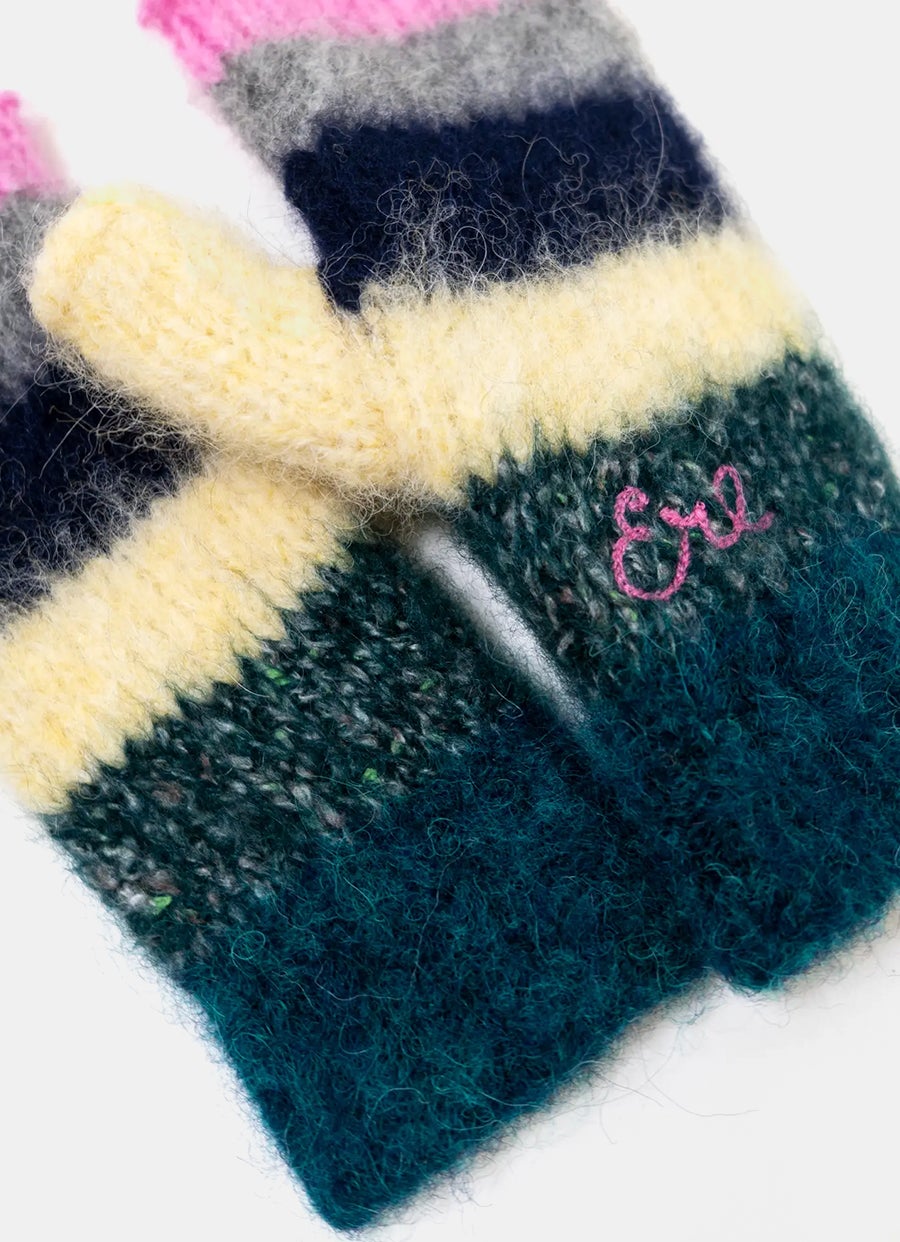 Striped Alpaca Mittens