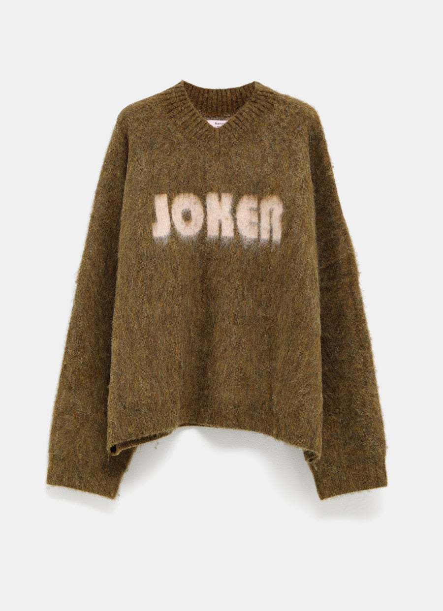 Brushed Mohair V-Neck Jumper