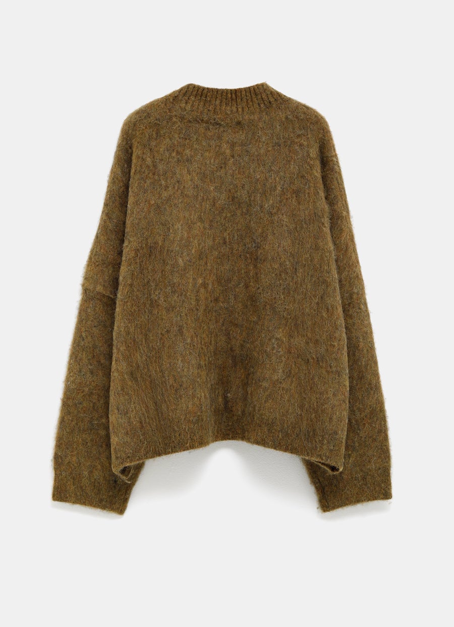 Brushed Mohair V-Neck Jumper
