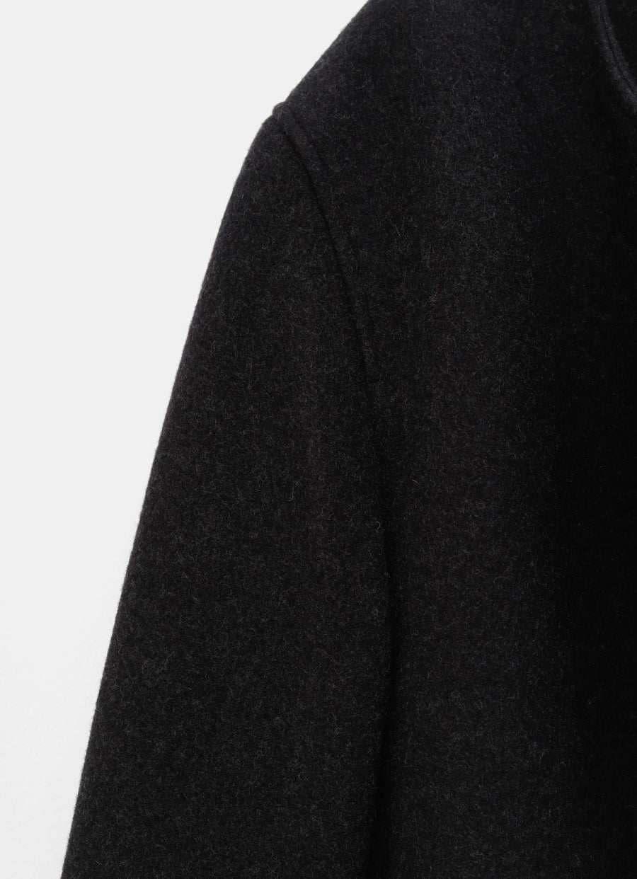 Collarless Felt Coat
