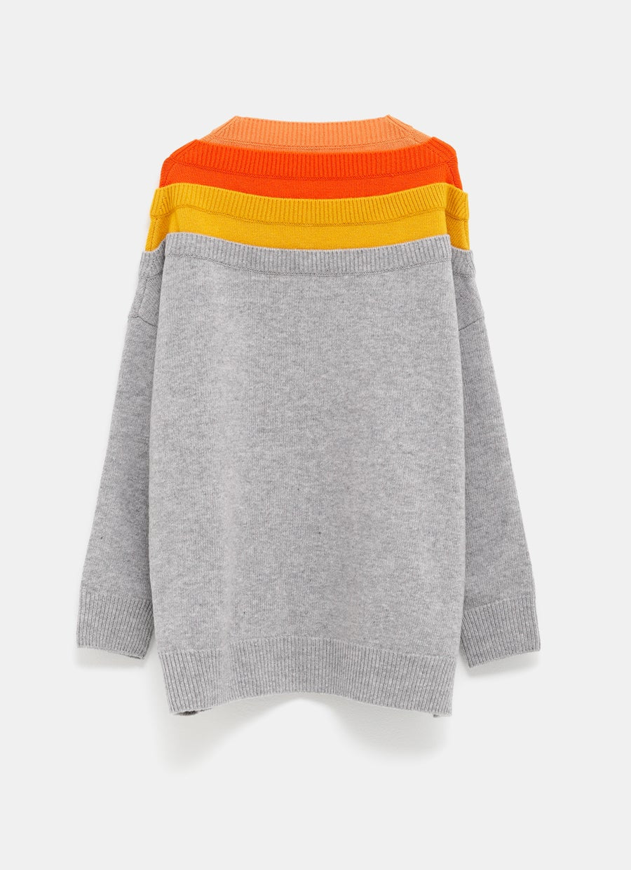 Multicolor V-neck Sweater