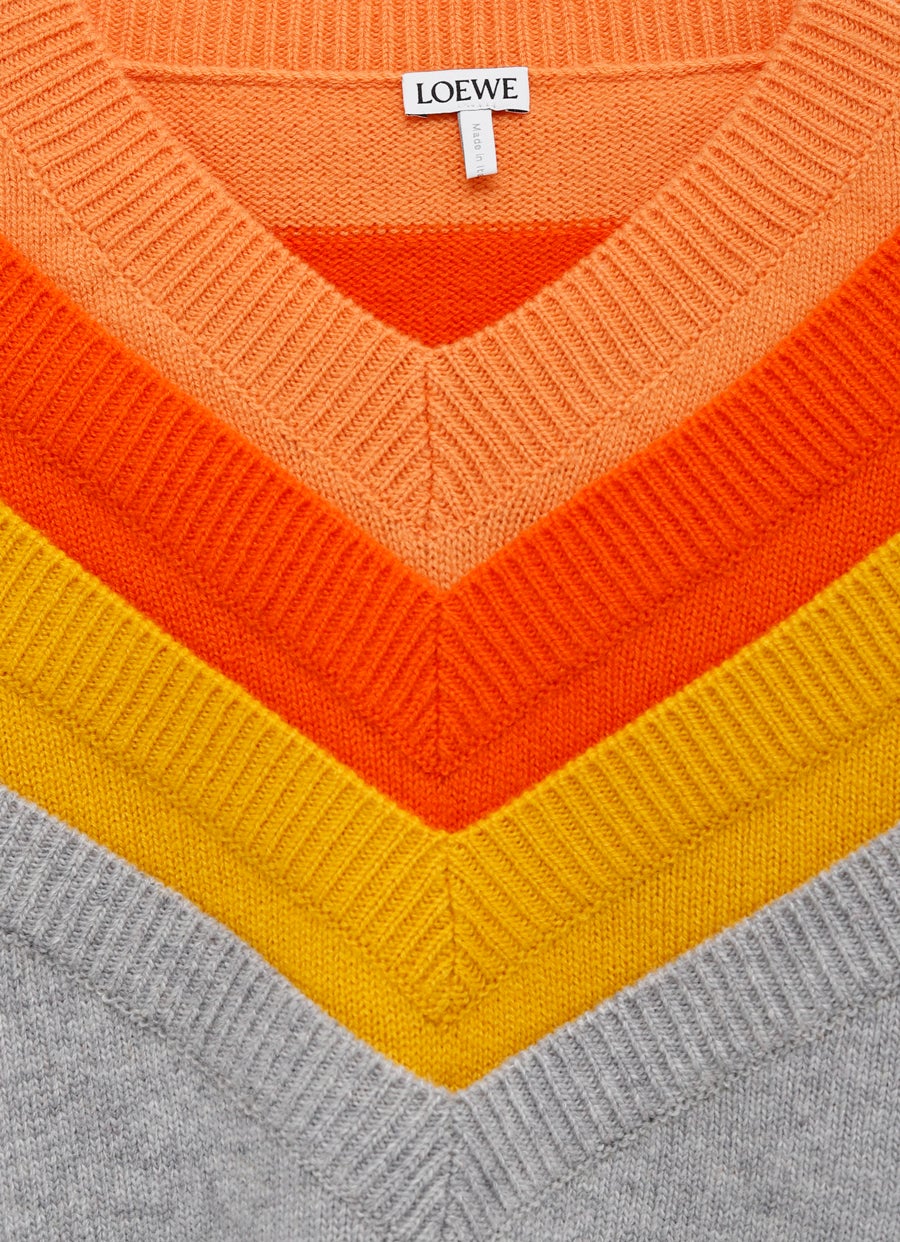 Multicolor V-neck Sweater