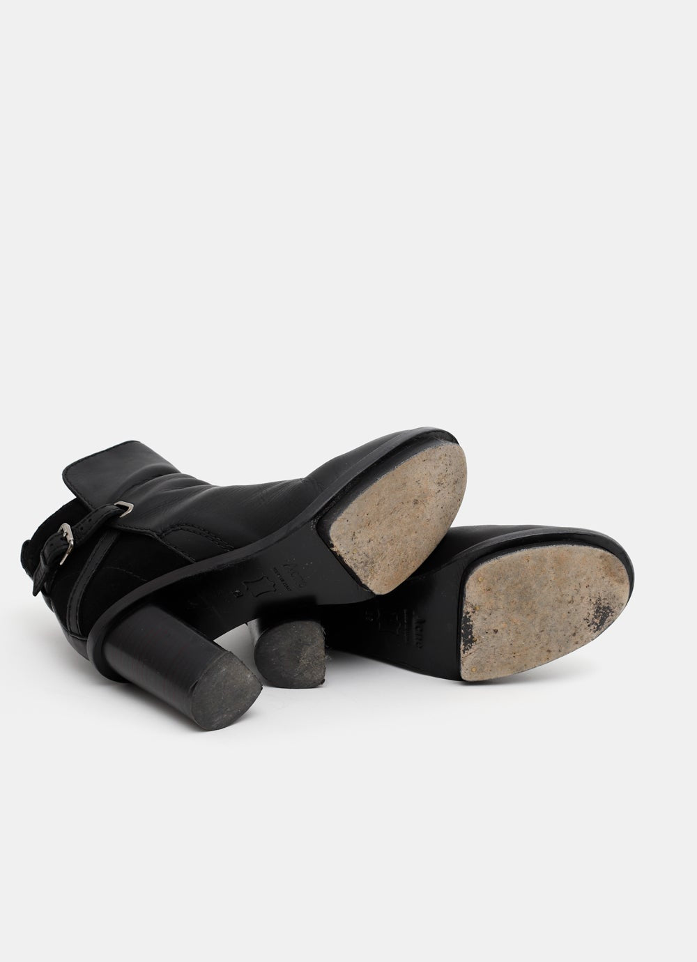 Acne Studios black suede and leather boots