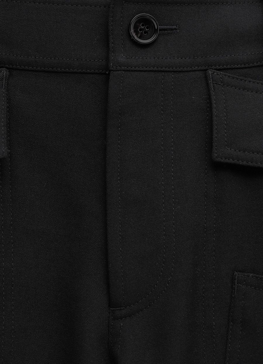 Panel Detail Grain de Poudre Wool Shorts