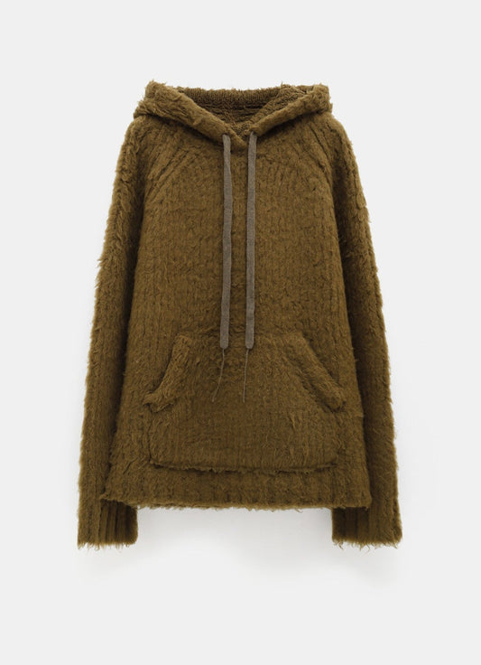 Fluffy Wool-Blend Hoodie