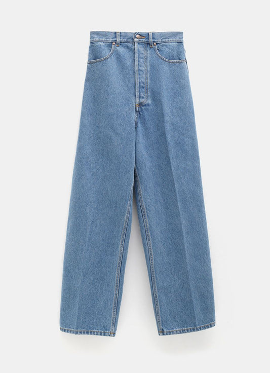 High Waisted Bleached Denim