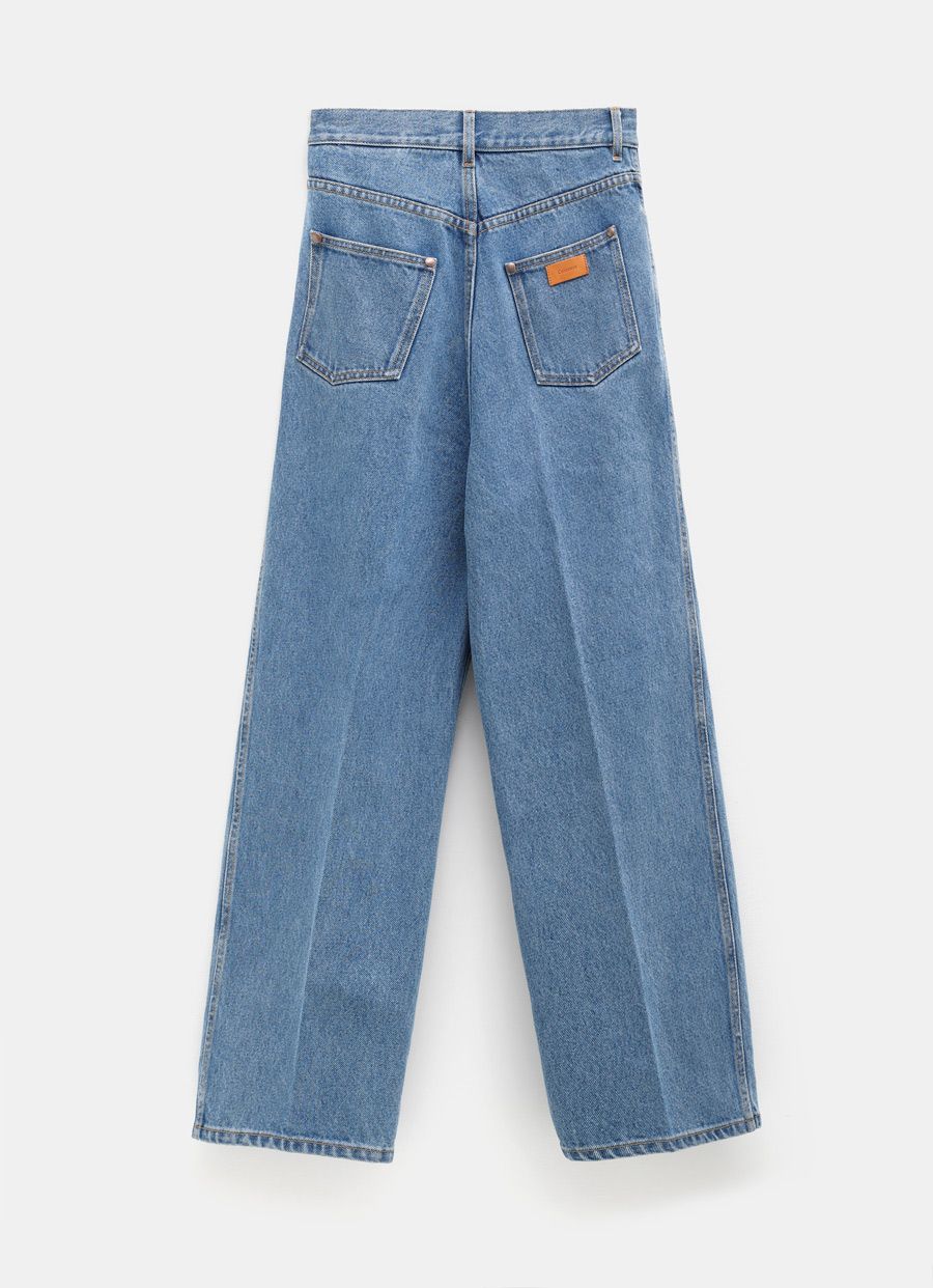 High Waisted Bleached Denim