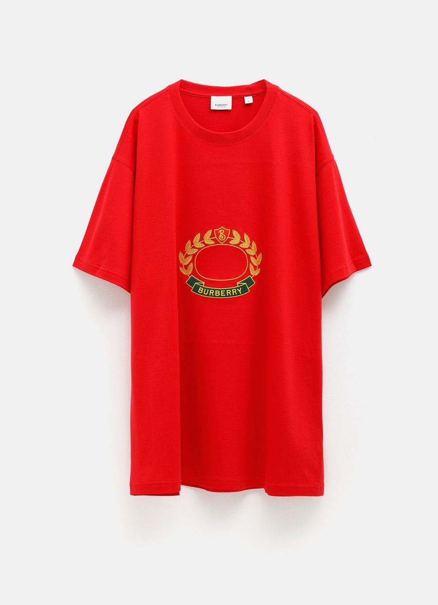 Oak Leaf Crest Cotton Oversized T-shirt