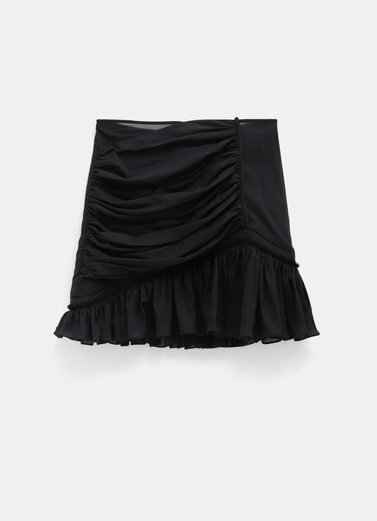 Ruched-Detail Mini Skirt