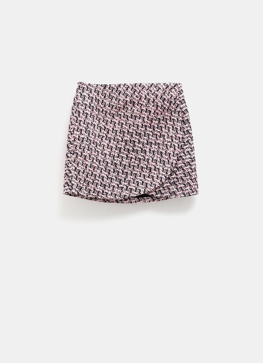 Tweed Draped Mini Skirt