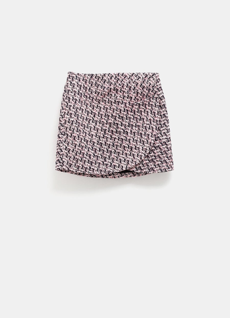 Tweed Draped Mini Skirt