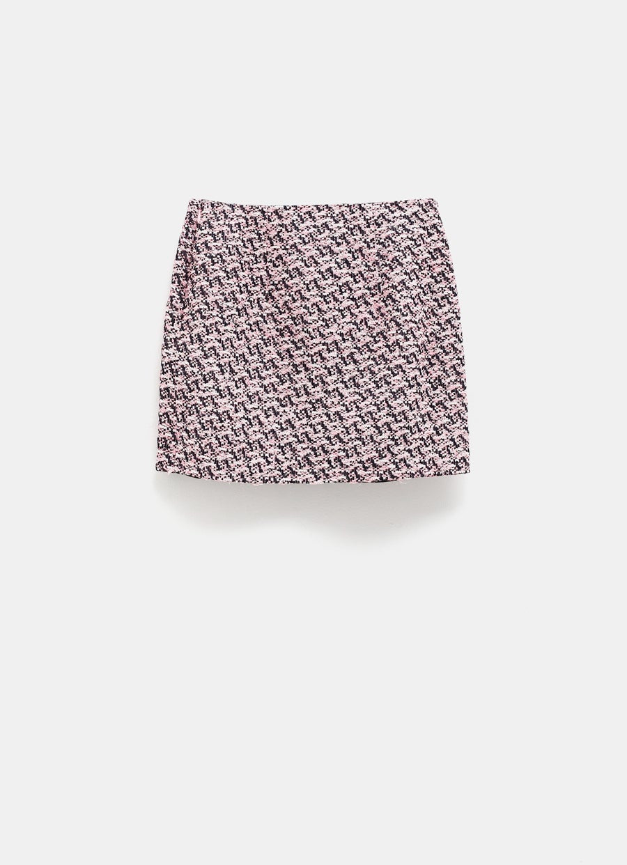 Tweed Draped Mini Skirt