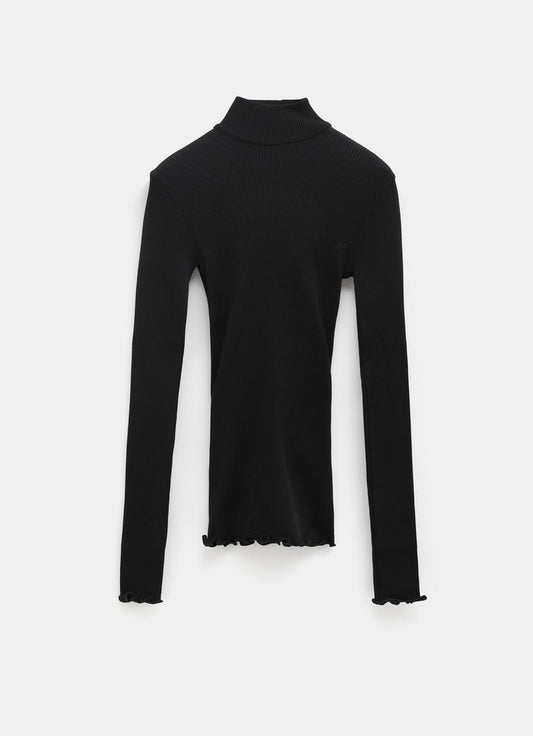 Rib-knit Turtleneck Top