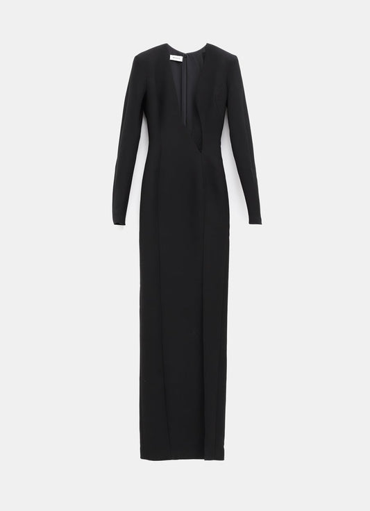 Asymmetrical V-Neck Long Dress