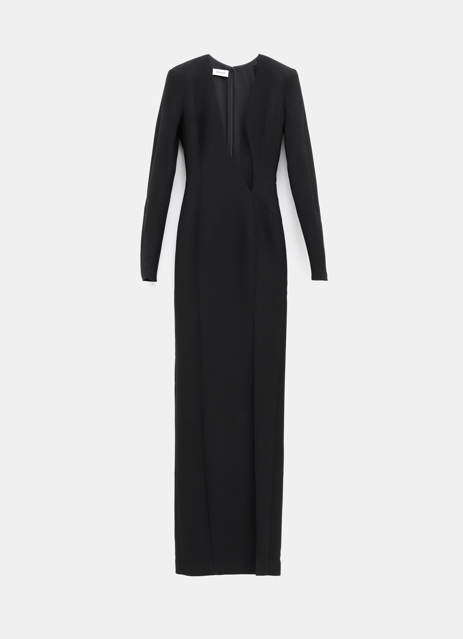 Asymmetrical V-Neck Long Dress