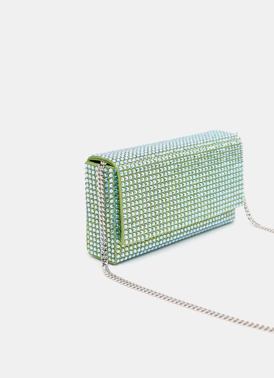 SuperAmini Paloma Clutch with Crystals