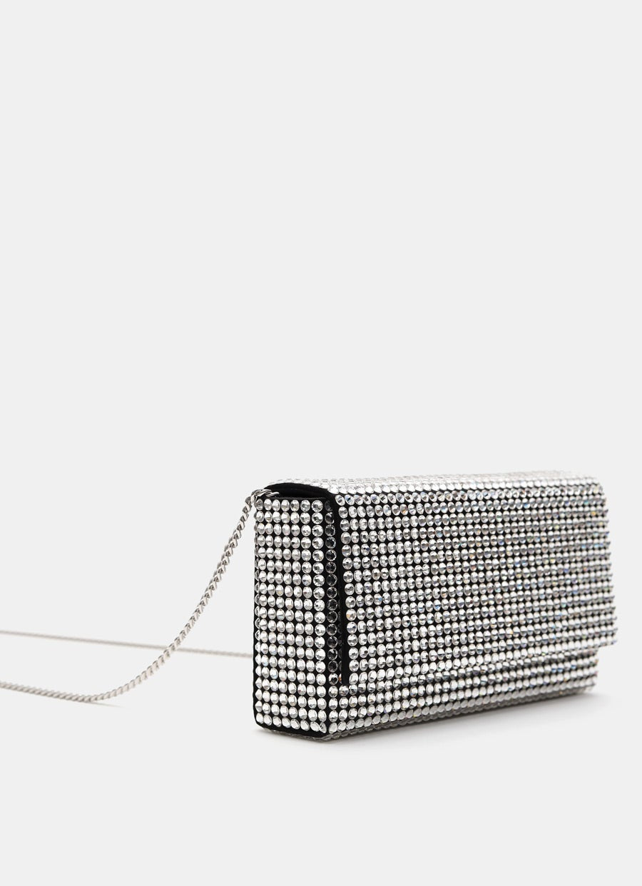 SuperAmini Paloma Clutch with Crystals