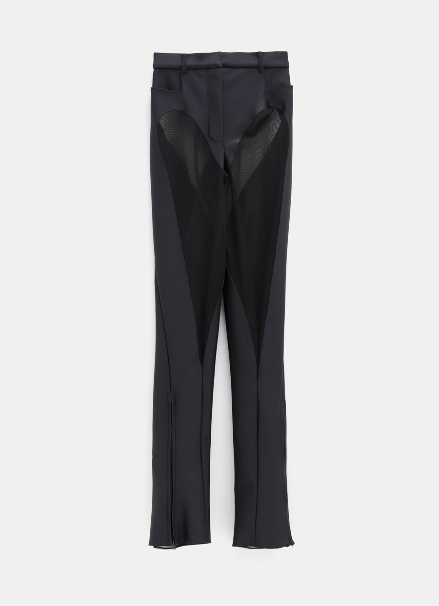 Flared Bi-material Pants