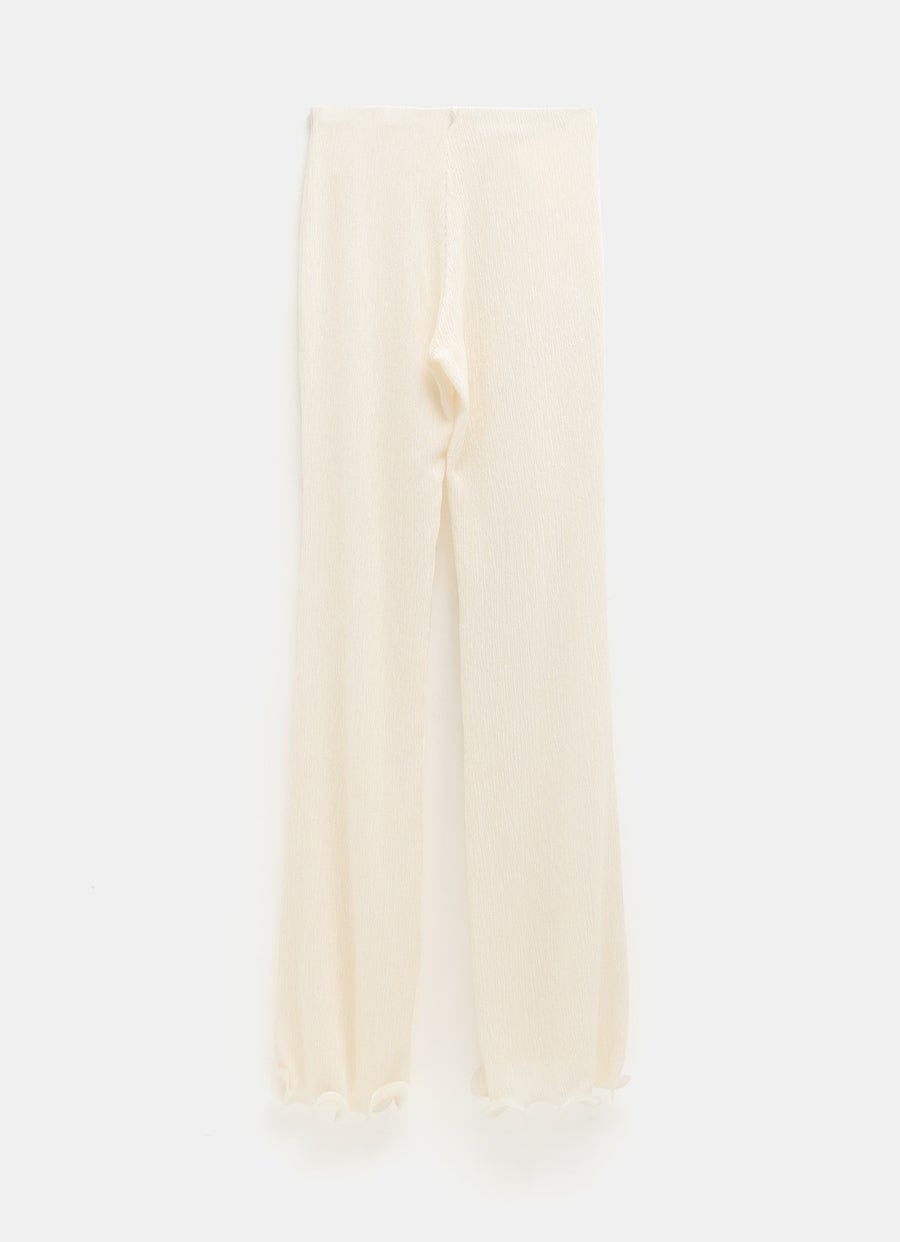 Shirred Flare Trousers