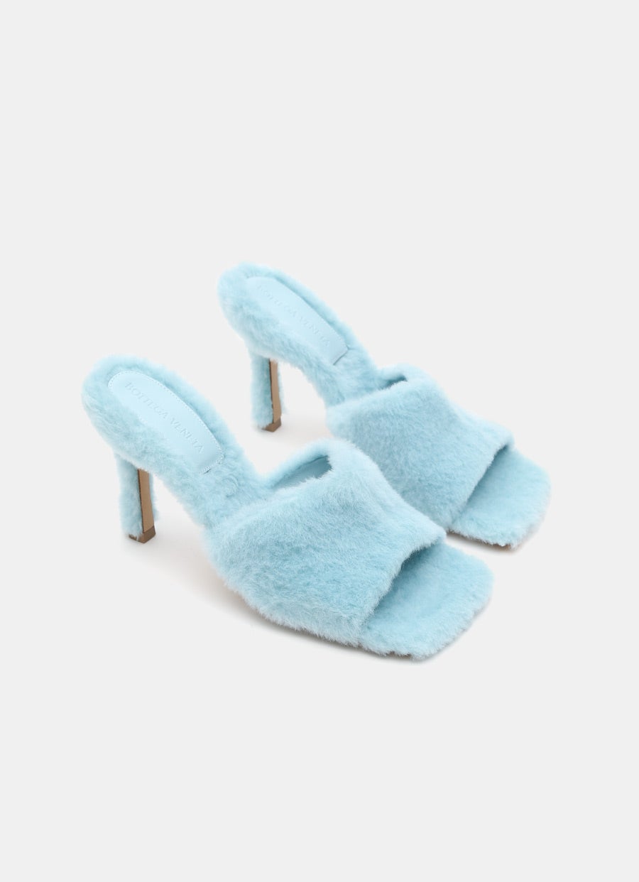 Stretch Shearling Mules