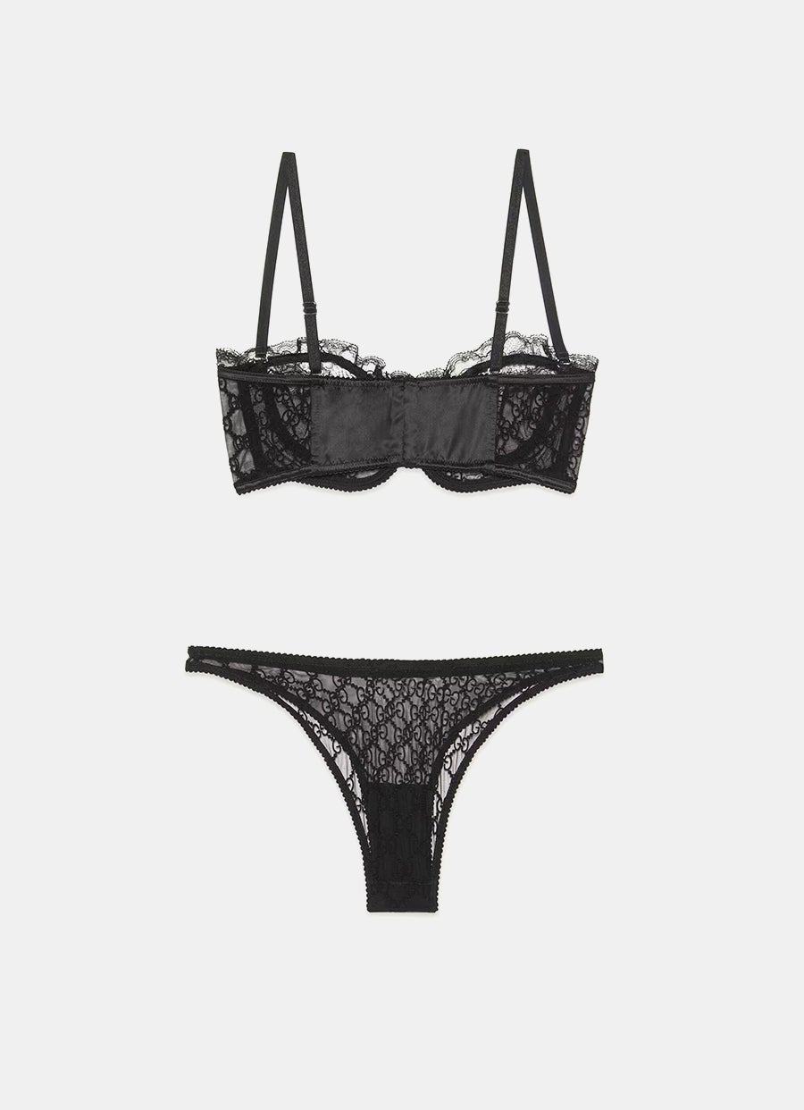 GG Embroidered Tulle Lingerie Set