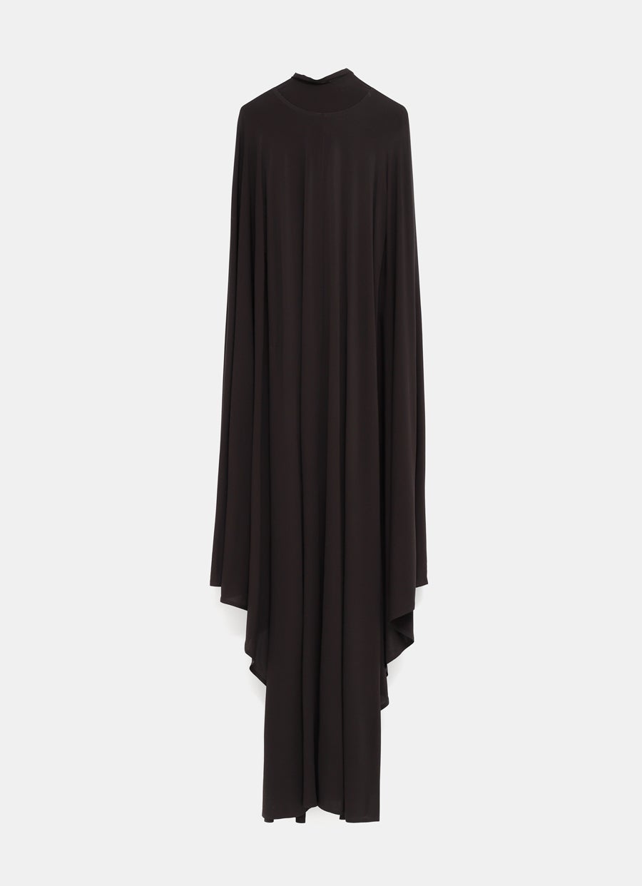 Hooded Draped Stretch-Jersey Maxi Dress