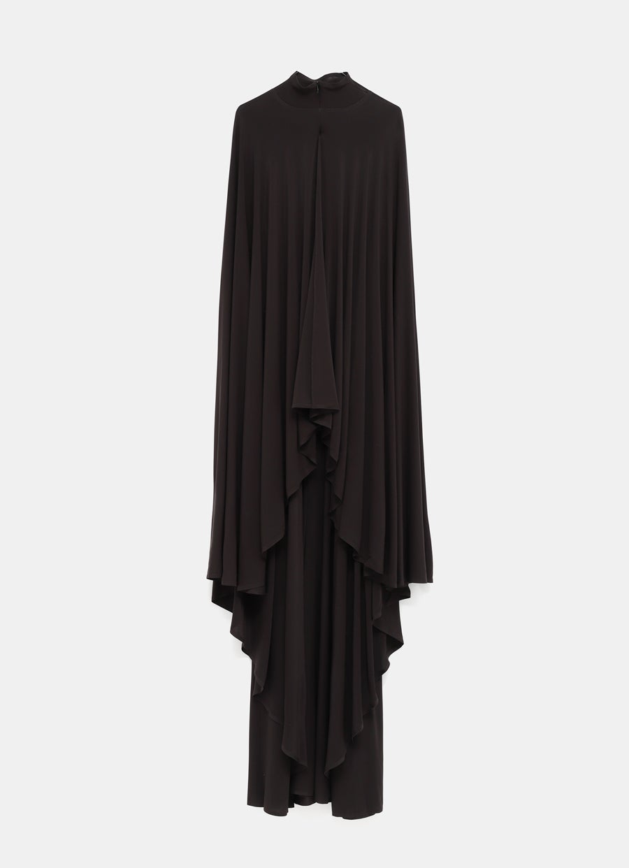 Hooded Draped Stretch-Jersey Maxi Dress